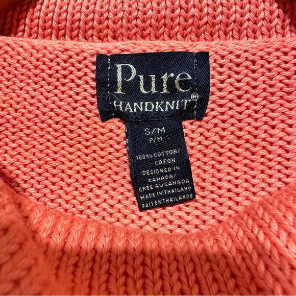 Pure Handknit by Neon Buddha Orange Bohemian Handmade Sweater Tunic Top - Picture 6 of 12